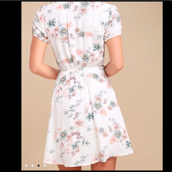 Lulu’s White Floral Print Skater Dress - Picture 2 of 6